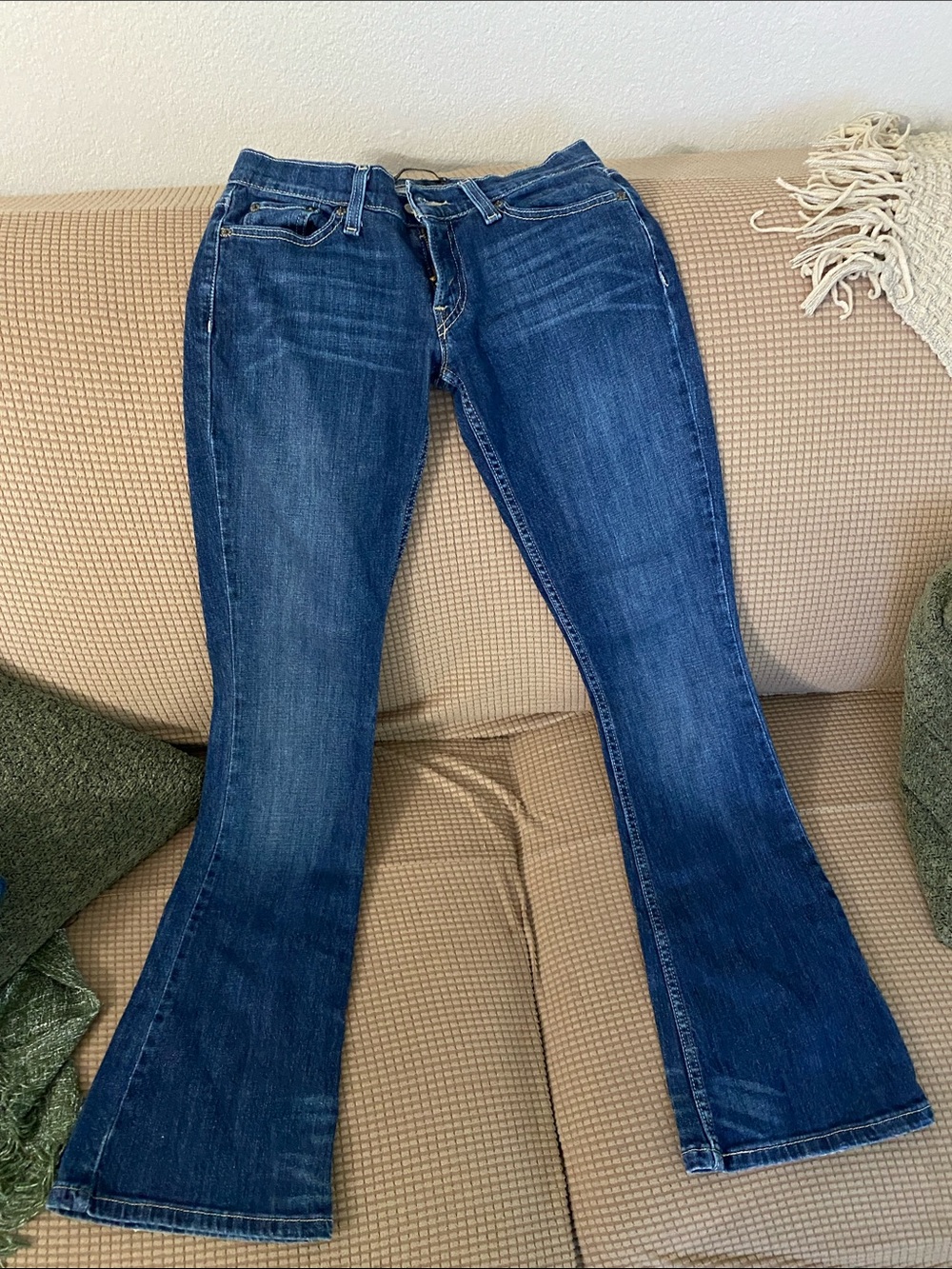 Levi's Super Low Rise Flare Jeans - Deep Indigo